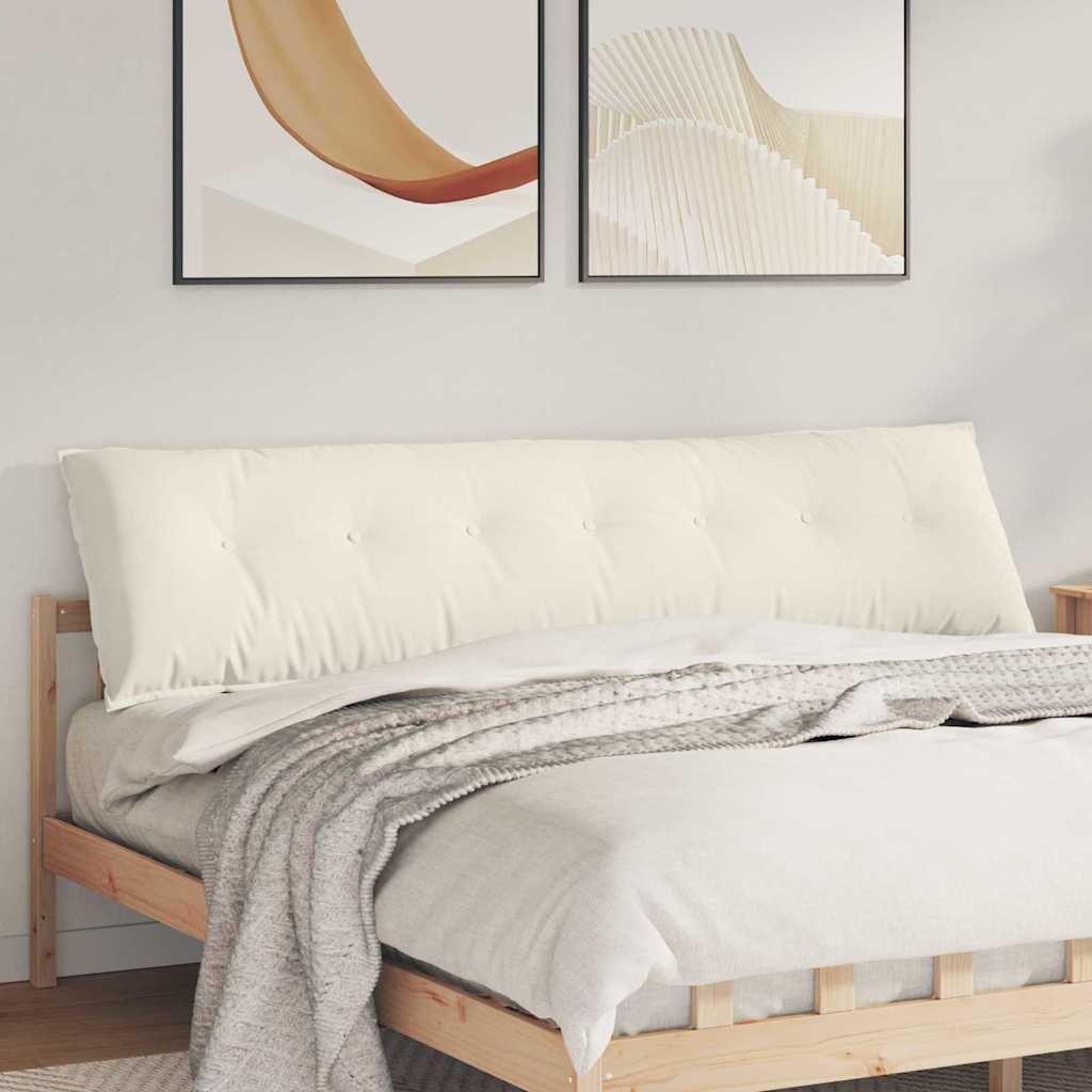 Rygpude Creme 200 x 50 cm Velourstof