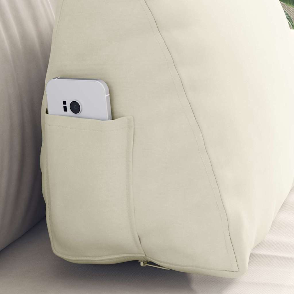 Rygpude Creme 45 x 20 x 35 cm Velourstof