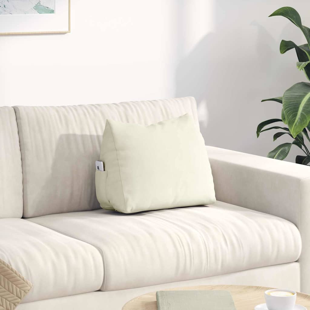 Rygpude Creme 45 x 20 x 35 cm Velourstof