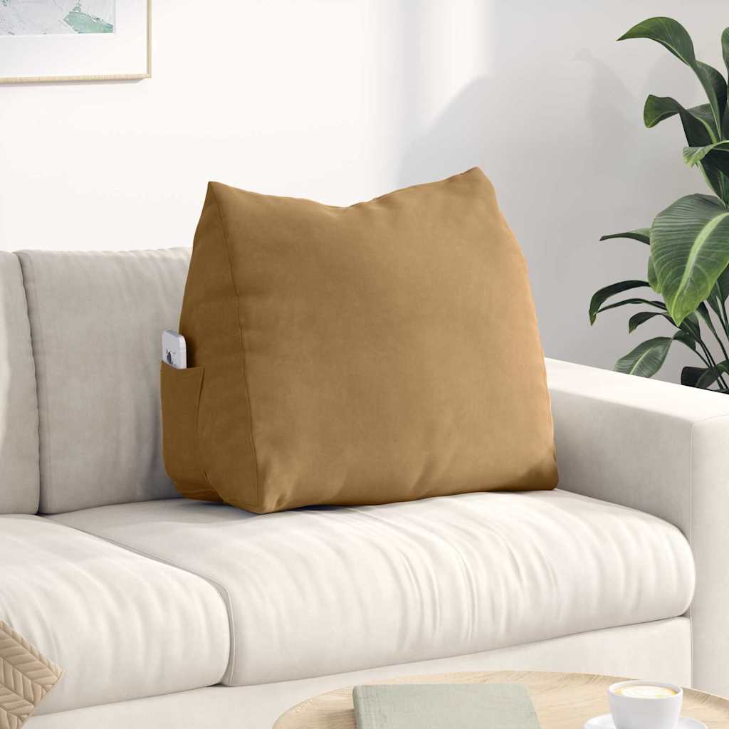 Rygpude Brun 60 x 20 x 50 cm Velourstof