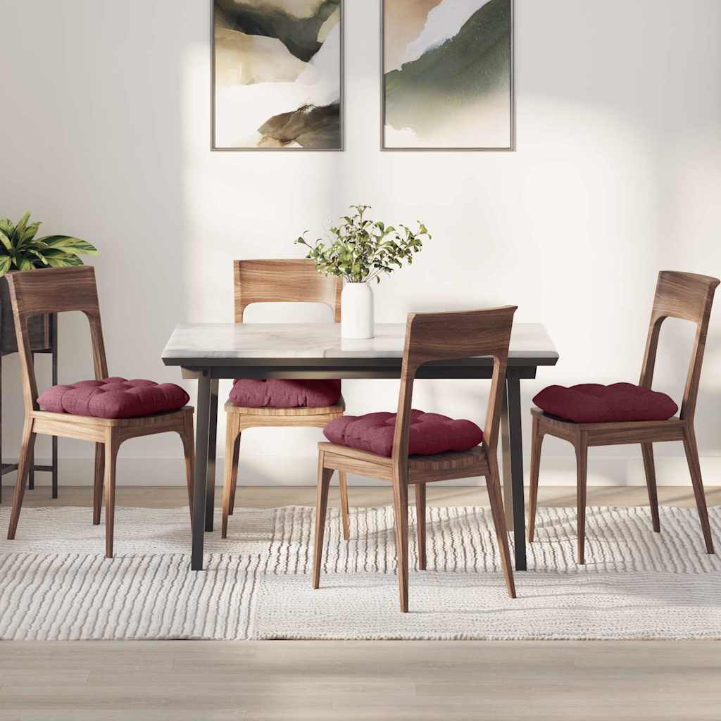 Sædepuder 4 pcs Vinrød 45 x 45 x 12 cm Stof