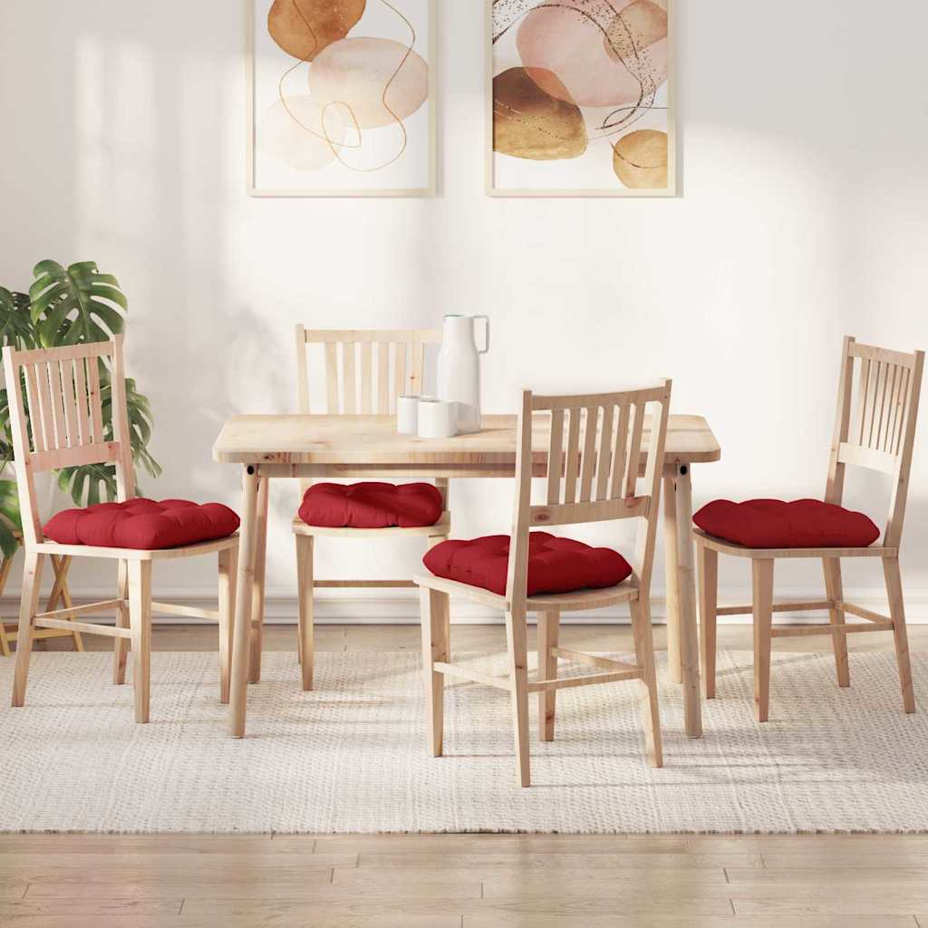 Sædepuder 4 pcs Rød 45 x 45 x 12 cm Stof