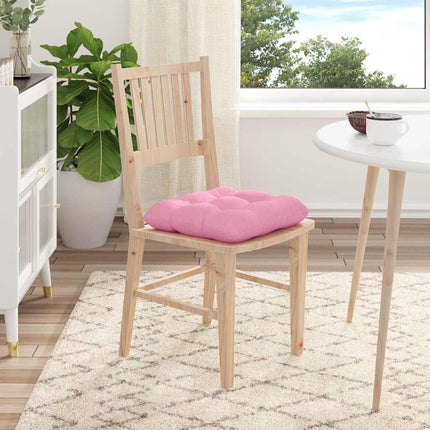 Sædepuder 4 pcs Lyserød 45 x 45 x 12 cm Stof