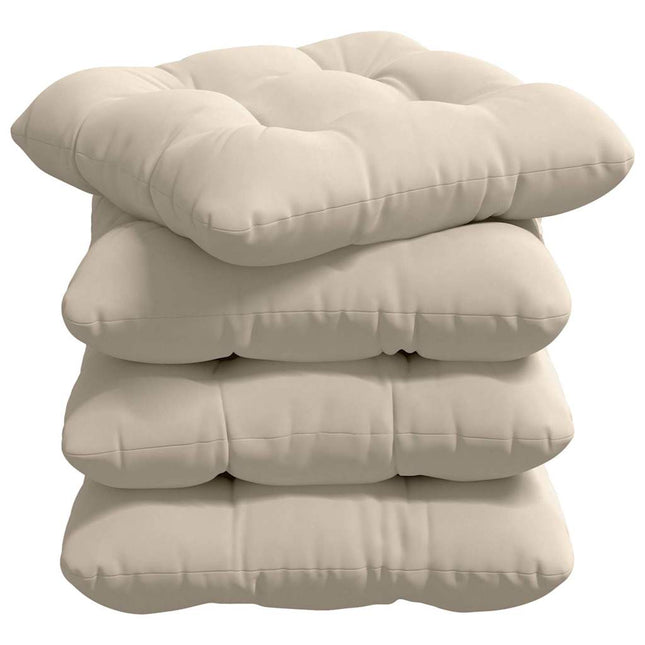 Sædepuder 4 pcs Beige 45 x 45 cm Mikrofiberstof