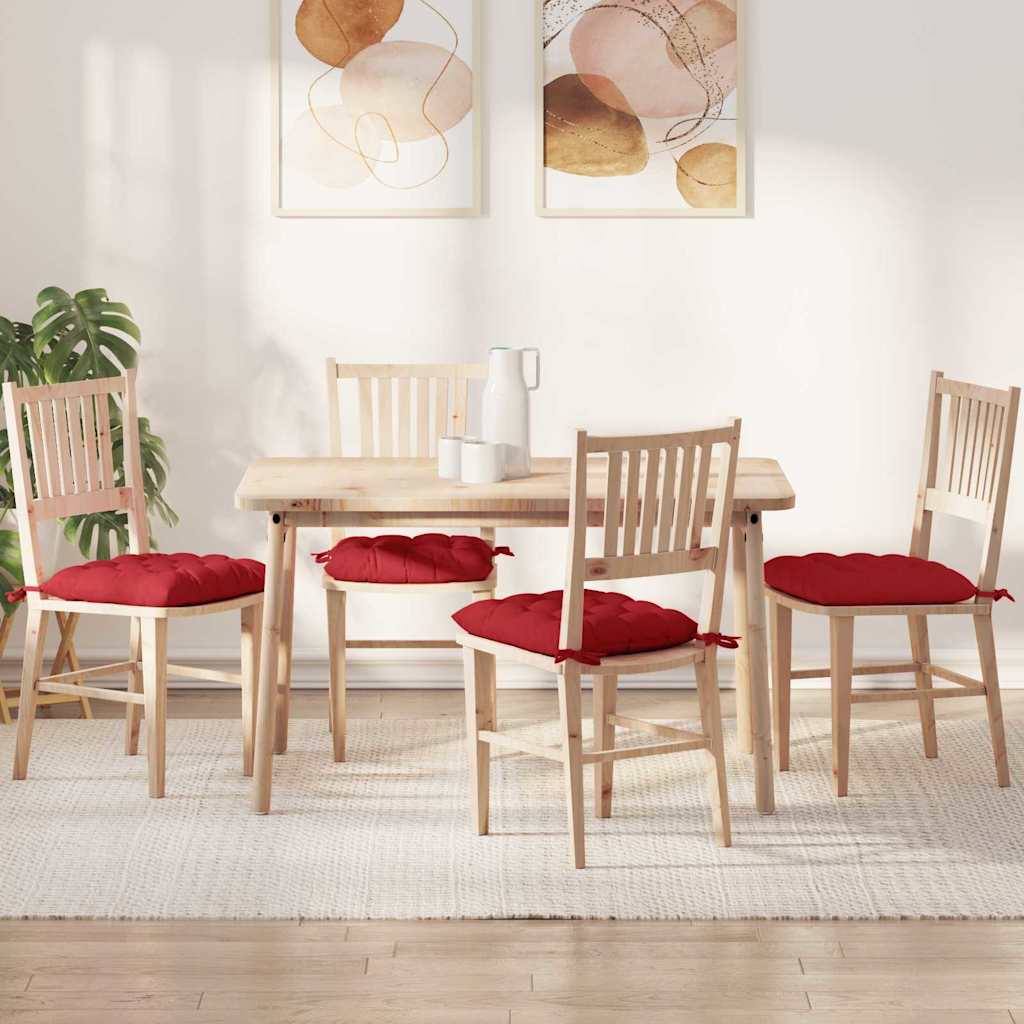 Sædepuder 4 pcs Rød 40 x 40 x 6 cm Stof
