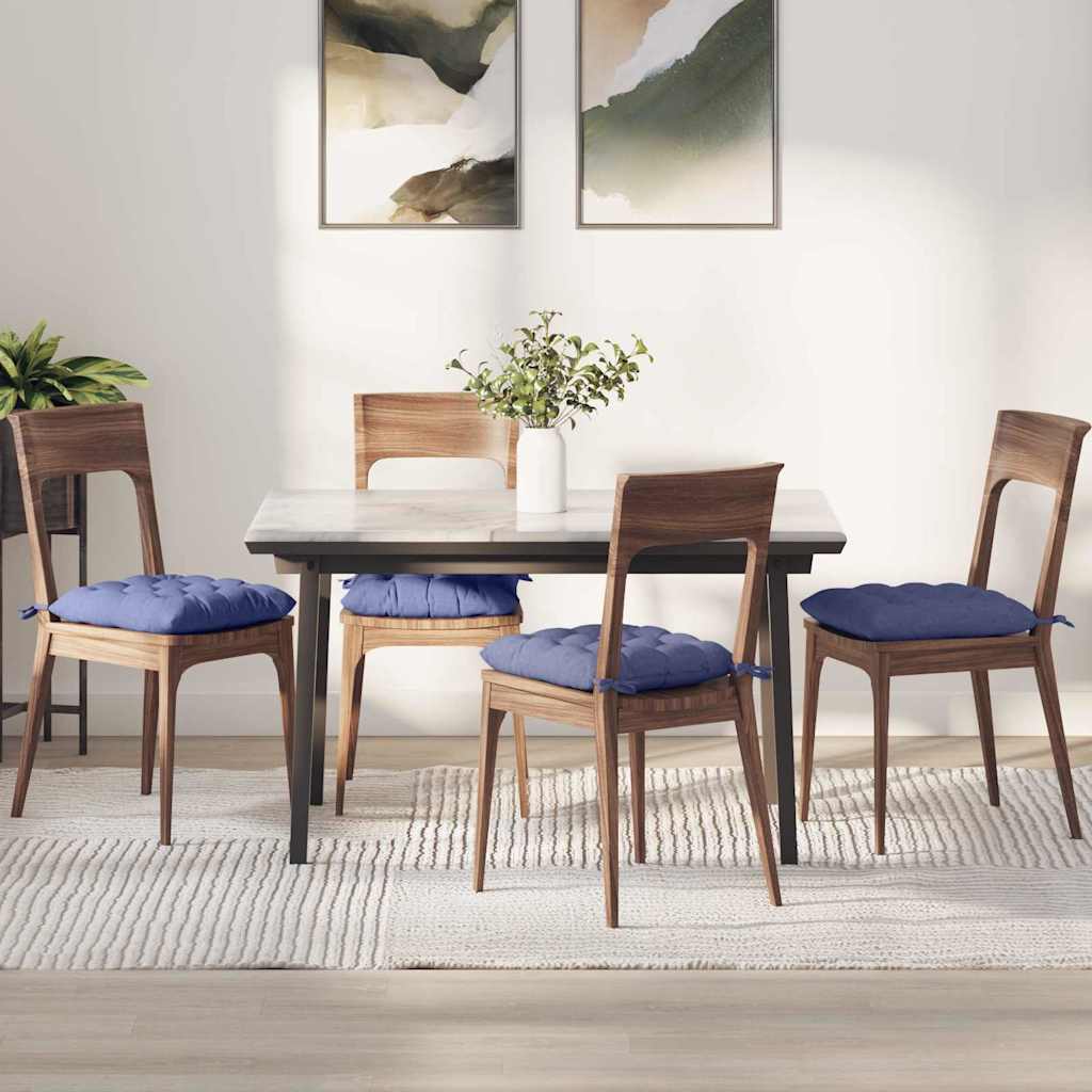 Sædepuder 4 pcs Jeans blå 40 x 40 x 6 cm Stof
