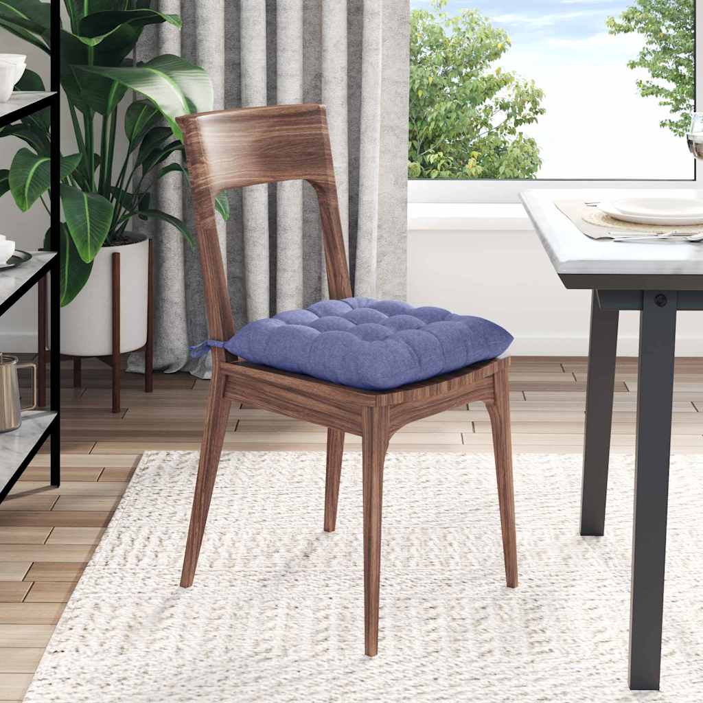 Sædepuder 4 pcs Jeans blå 40 x 40 x 6 cm Stof