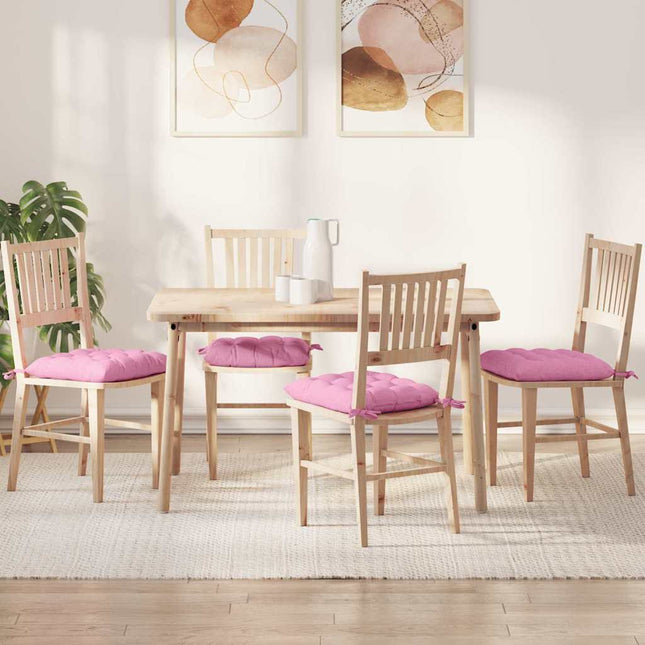 Sædepuder 4 pcs Lyserød 40 x 40 x 6 cm Stof