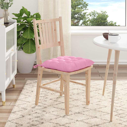 Sædepuder 4 pcs Lyserød 40 x 40 x 6 cm Stof