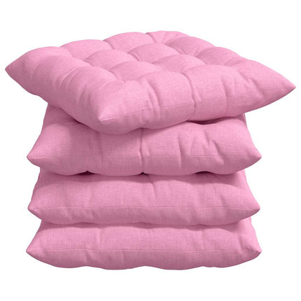 Sædepuder 4 pcs Lyserød 40 x 40 x 6 cm Stof