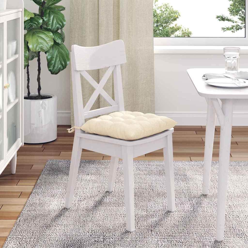 Sædepuder 4 pcs Creme 40 x 40 x 6 cm Velourstof