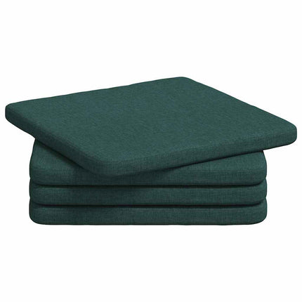 Sædepuder 4 pcs Mørkegrøn 40 x 40 x 3 cm Stof