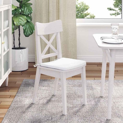 Sædepuder 4 pcs Hvid 40 x 40 x 3 cm Stof