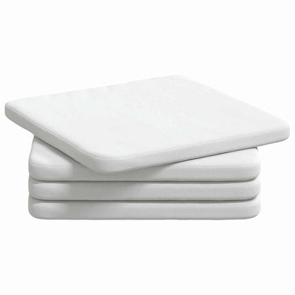 Sædepuder 4 pcs Hvid 40 x 40 x 3 cm Stof