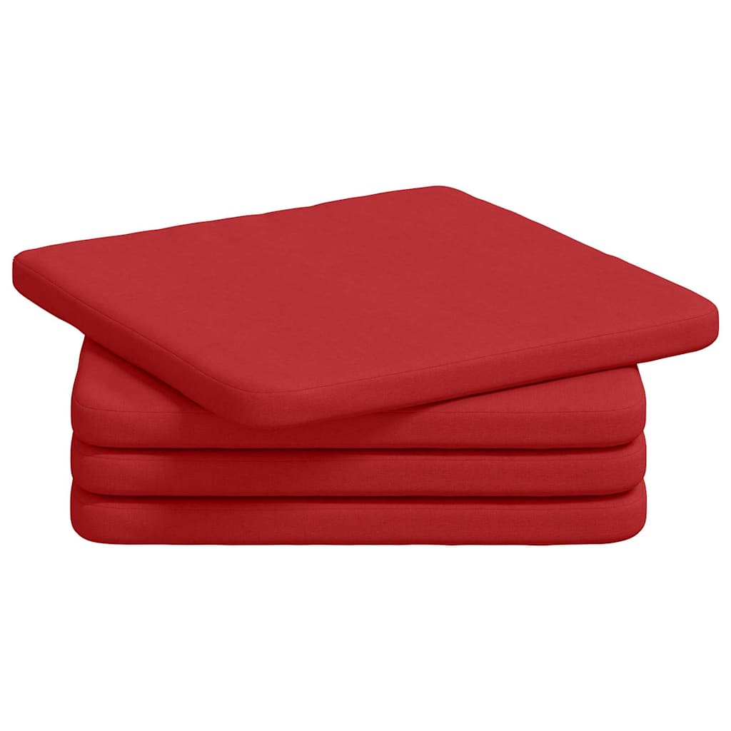 Sædepuder 4 pcs Rød 40 x 40 x 3 cm Stof