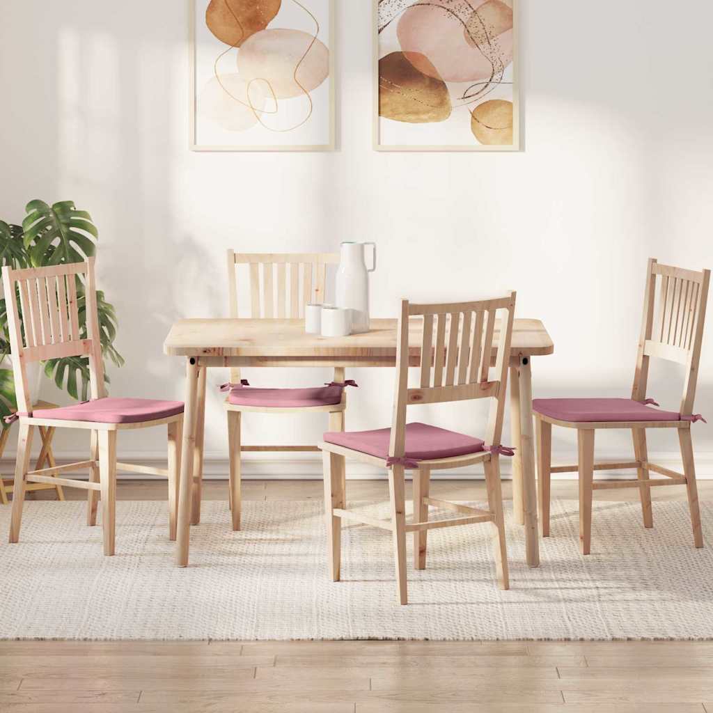 Sædepuder 4 pcs Lyserød 40 x 40 x 3 cm Fløjl