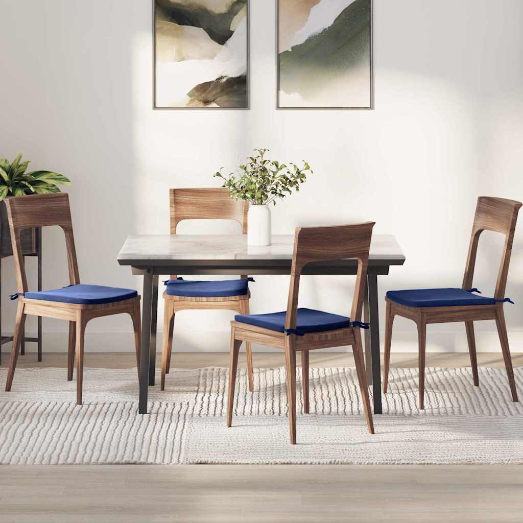Sædepuder 4 pcs Politi blå 40 x 40 x 3 cm Fløjl