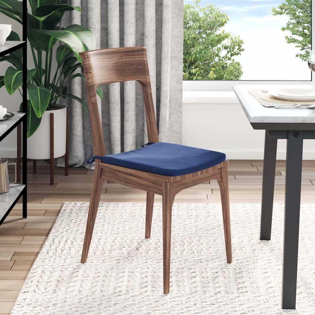 Sædepuder 4 pcs Politi blå 40 x 40 x 3 cm Fløjl