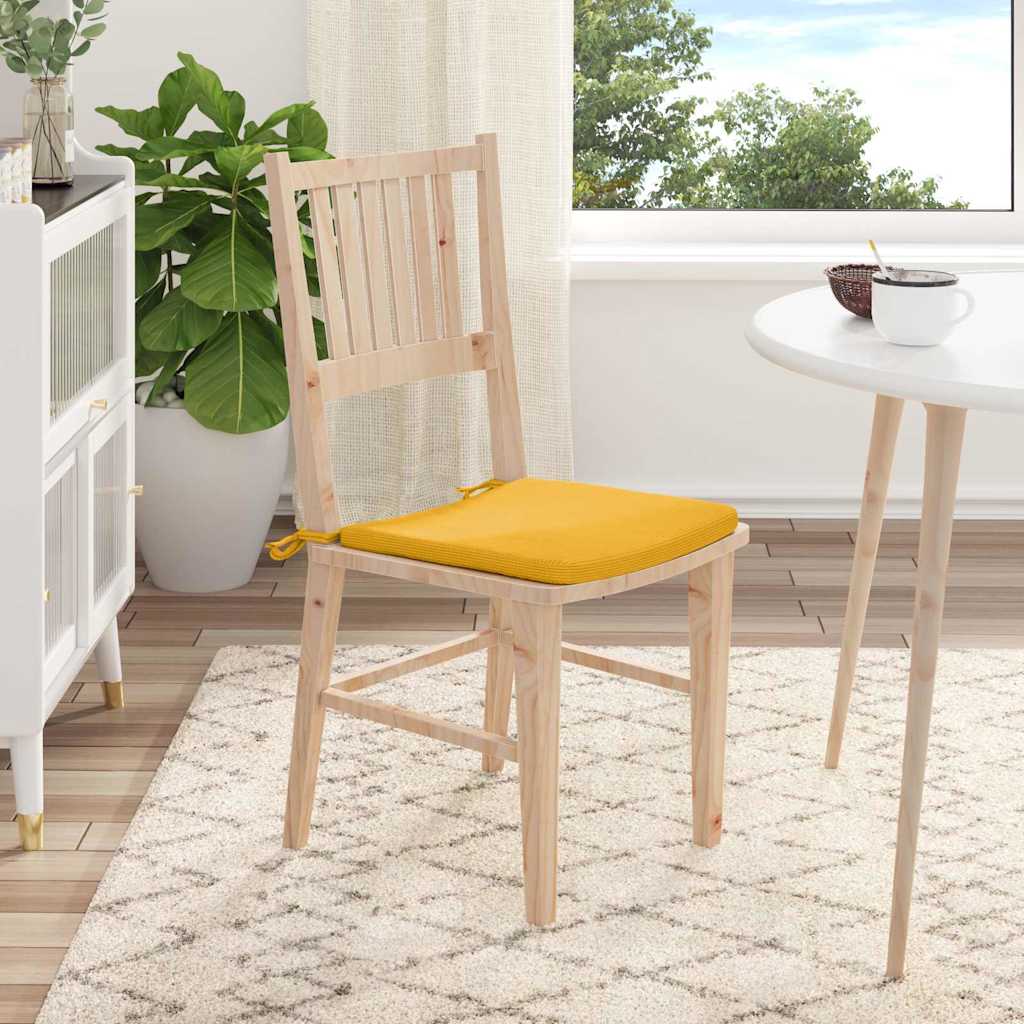 Sædepuder 4 pcs Lys Gul 40 x 40 x 3 cm Velourstof
