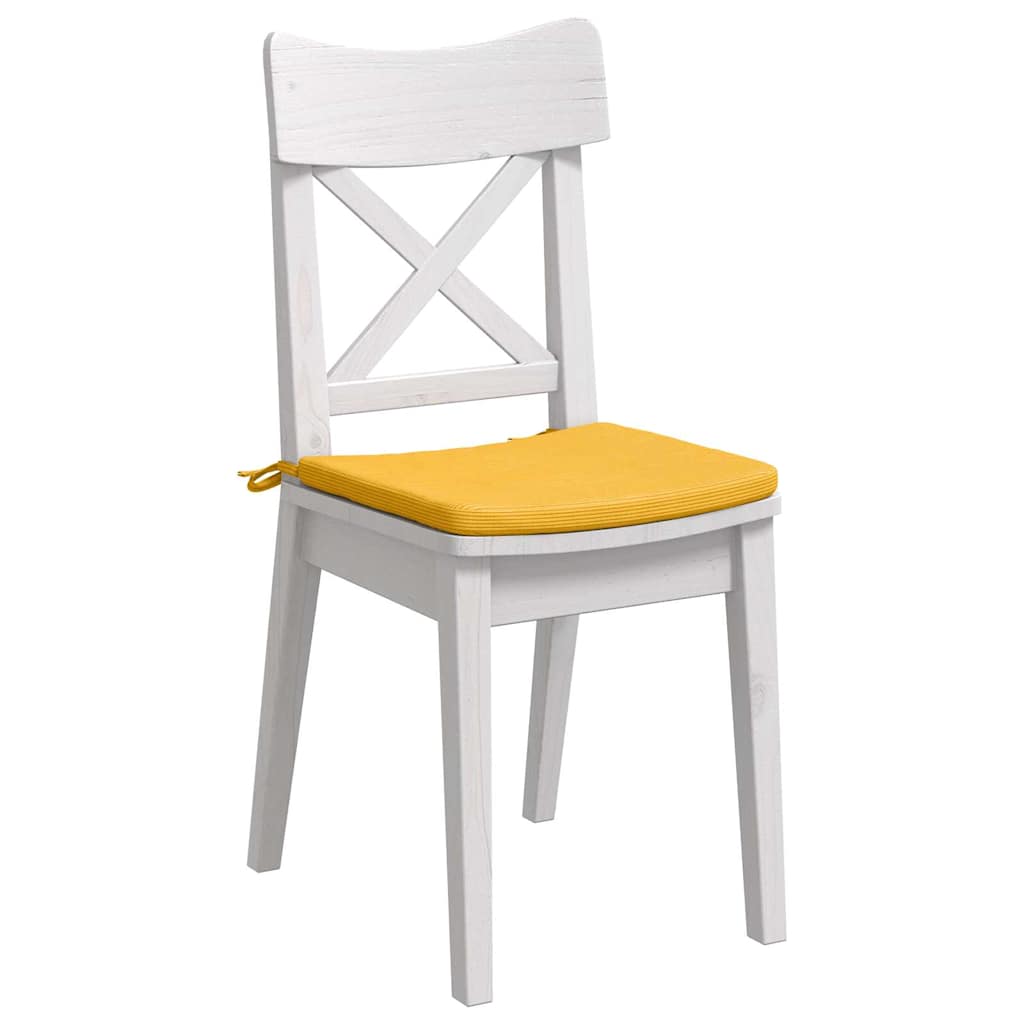 Sædepuder 4 pcs Lys Gul 40 x 40 x 3 cm Velourstof