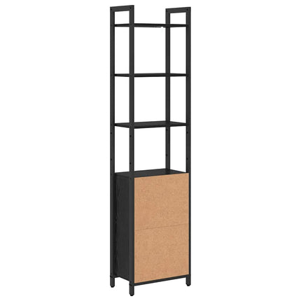 Bogskab 6 niveauer 40 x 24 x 161 cm Konstrueret træ Sort eg
