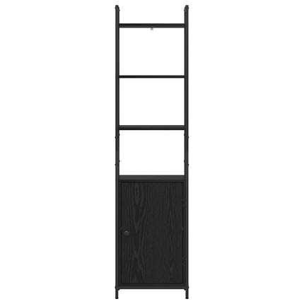 Bogskab 6 niveauer 40 x 24 x 161 cm Konstrueret træ Sort eg