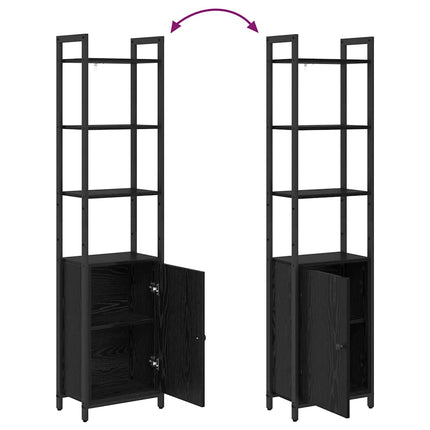 Bogskab 6 niveauer 40 x 24 x 161 cm Konstrueret træ Sort eg