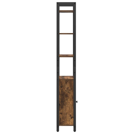 Bogskab 6 niveauer 40 x 24 x 161 cm Konstrueret træ Røget eg