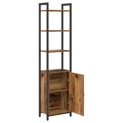 Bogskab 6 niveauer 40 x 24 x 161 cm Konstrueret træ Gammelt træ
