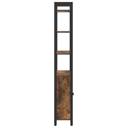 Bogskab 6 niveauer 60 x 24 x 161 cm Konstrueret træ Røget eg