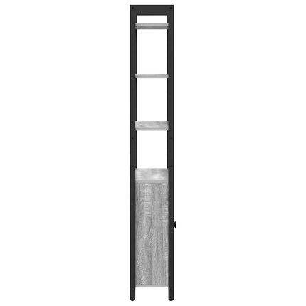 Bogskab 6 niveauer 60 x 24 x 161 cm Konstrueret træ Grå Sonoma