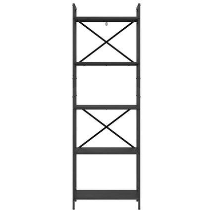Bogreol 5 niveauer 56 x 34 x 171 cm Konstrueret træ Sort eg