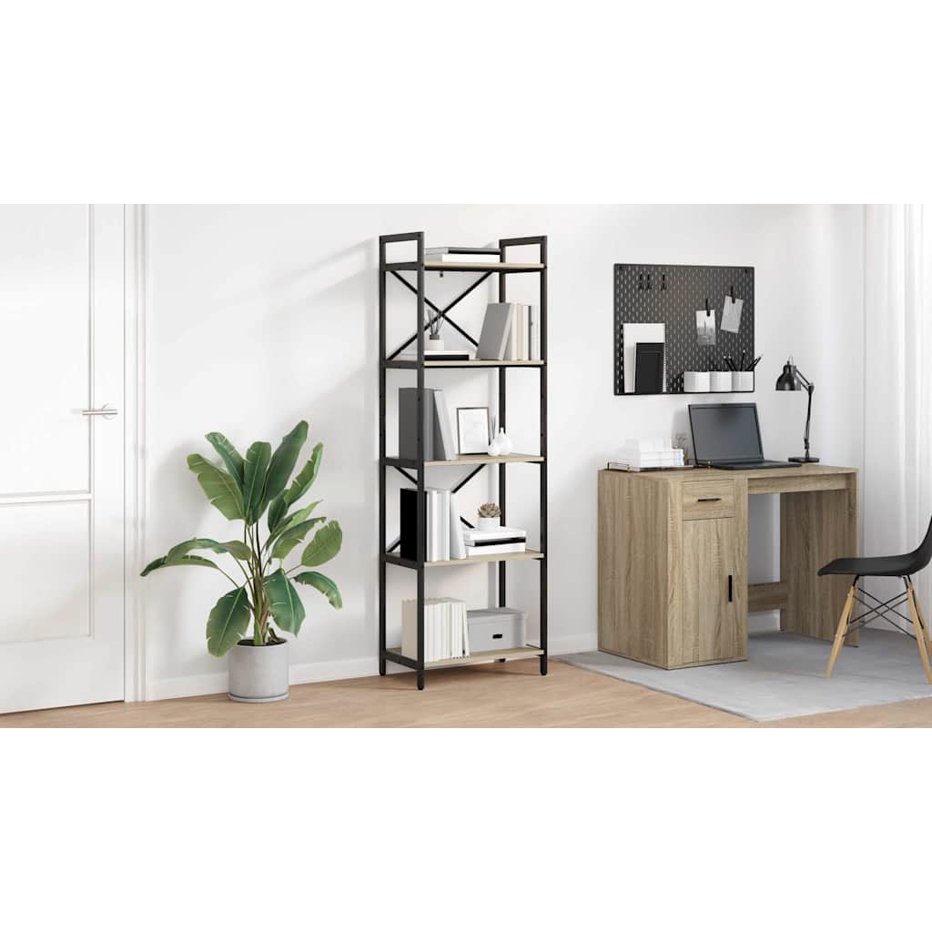 Bogreol Sonoma eg 56 x 34 x 171 cm Konstrueret træ