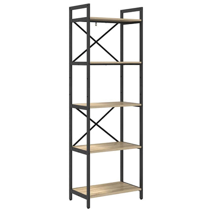 Bogreol 5 niveauer 56 x 34 x 171 cm Konstrueret træ Sonoma eg