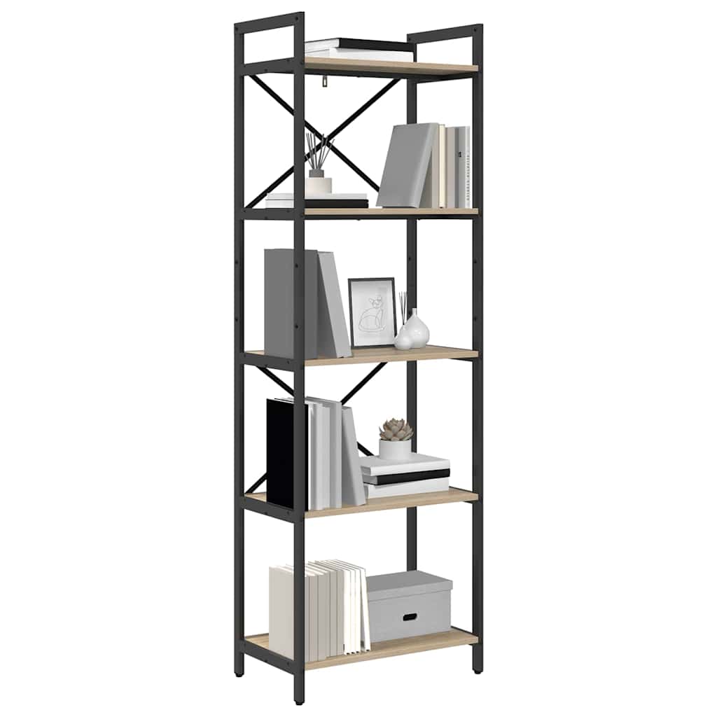 Bogreol Sonoma eg 56 x 34 x 171 cm Konstrueret træ