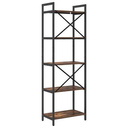 Bogreol 5 niveauer 56 x 34 x 171 cm Konstrueret træ Røget eg