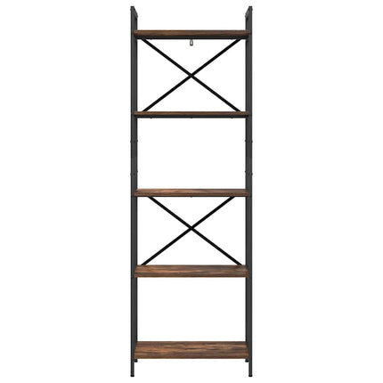 Bogreol 5 niveauer 56 x 34 x 171 cm Konstrueret træ Røget eg