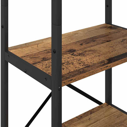Bogreol 5 niveauer 56 x 34 x 171 cm Konstrueret træ Gammelt træ