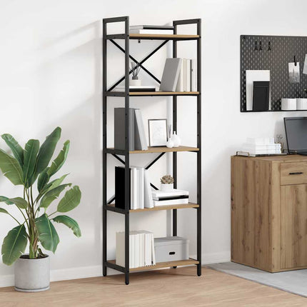 Bogreol 5 niveauer 56 x 34 x 171 cm Konstrueret træ