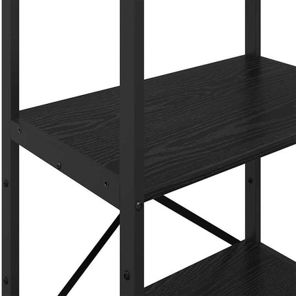 Bogreol 4 niveauer 56 x 34 x 133,5 cm Konstrueret træ Sort eg