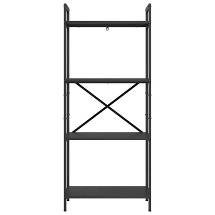 Bogreol 4 niveauer 56 x 34 x 133,5 cm Konstrueret træ Sort eg