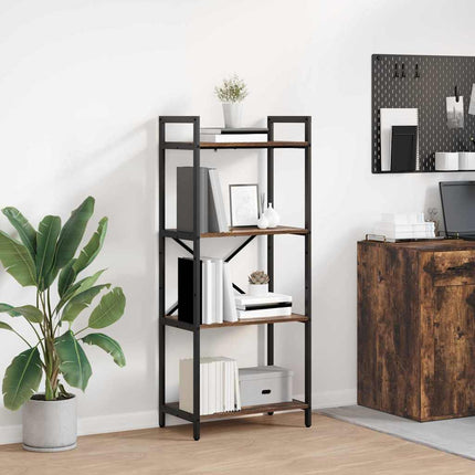 Bogreol 4 niveauer 56 x 34 x 133,5 cm Konstrueret træ Røget eg