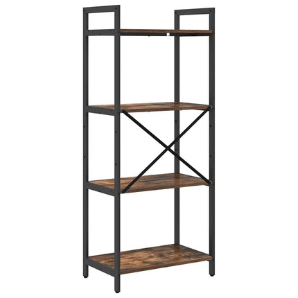 Bogreol 4 niveauer 56 x 34 x 133,5 cm Konstrueret træ Røget eg