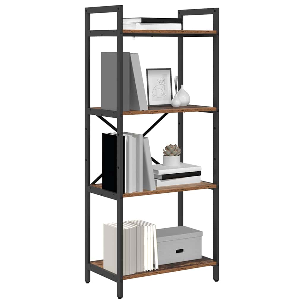 Bogreol Gammelt træ 56 x 34 x 133,5 cm Konstrueret træ billede
