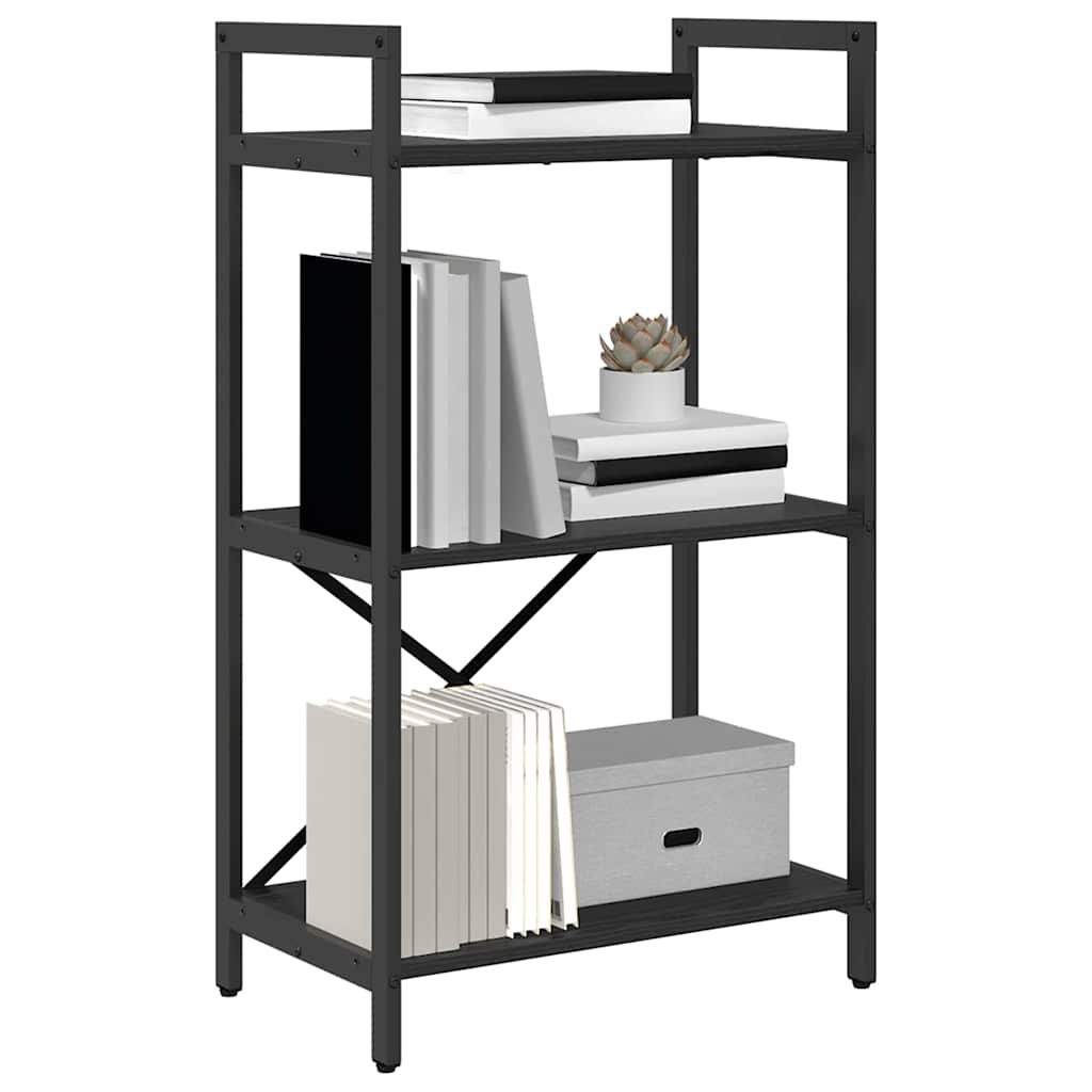 Bogreol Sort eg 56 x 34 x 96 cm Konstrueret træ billede