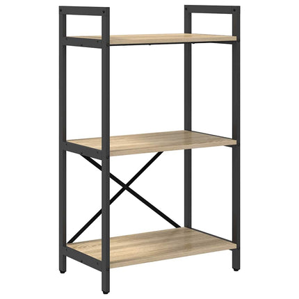 Bogreol 3 niveauer 56 x 34 x 96 cm Konstrueret træ Sonoma eg
