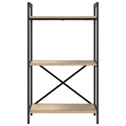 Bogreol 3 niveauer 56 x 34 x 96 cm Konstrueret træ Sonoma eg