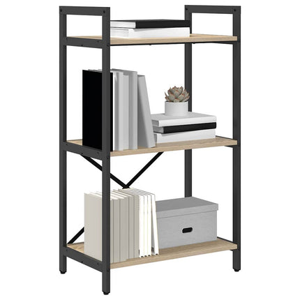 Bogreol 3 niveauer 56 x 34 x 96 cm Konstrueret træ Sonoma eg