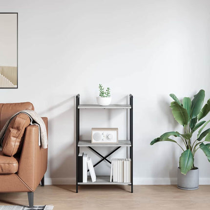 Bogreol Grå Sonoma 56 x 34 x 96 cm Konstrueret træ