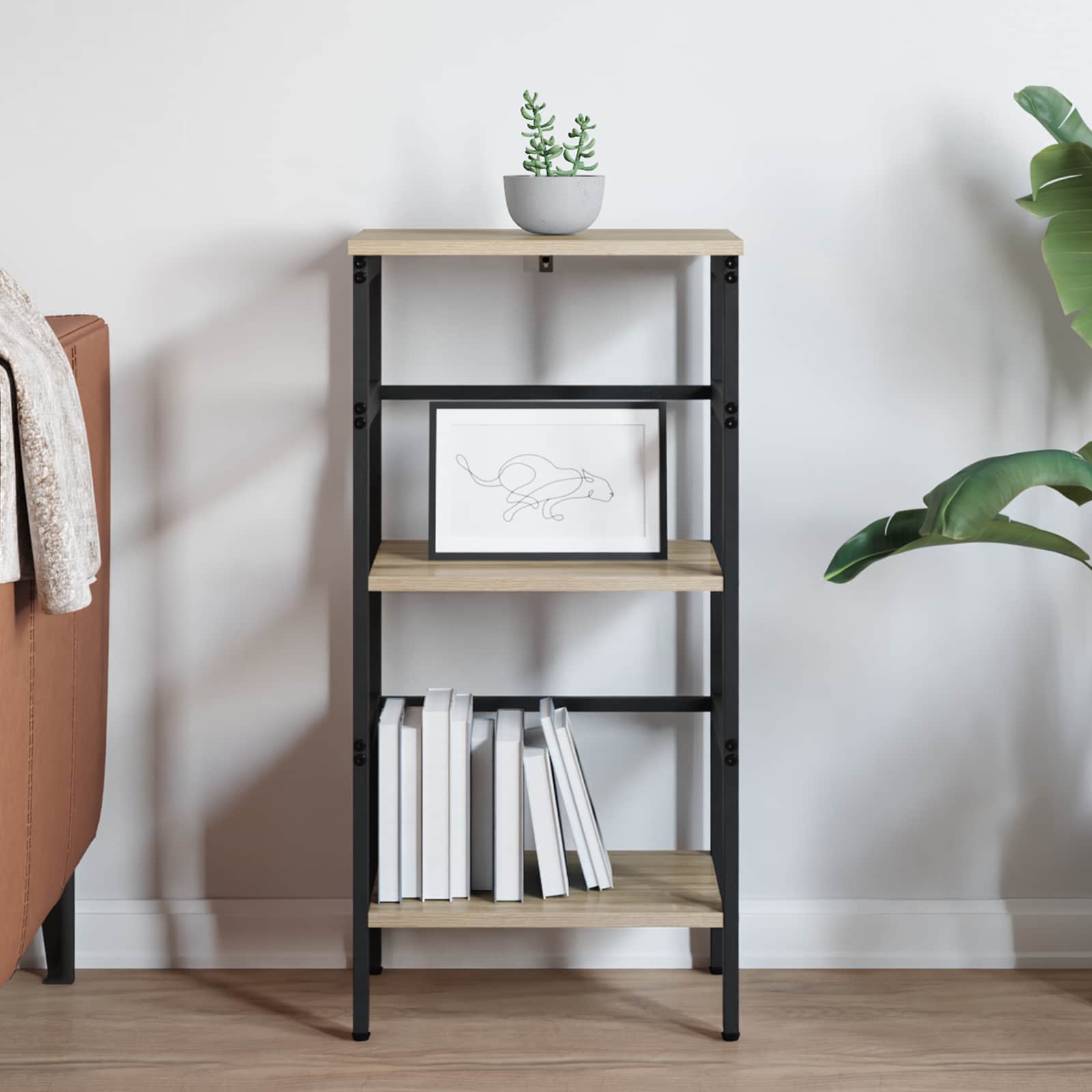 Bogreol Sonoma eg 40 x 29,5 x 81 cm Konstrueret træ